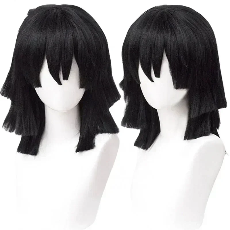 Cosplay Anime Black Hair - Wig Cosplay Iguro Obanai Kualitas Tinggi
