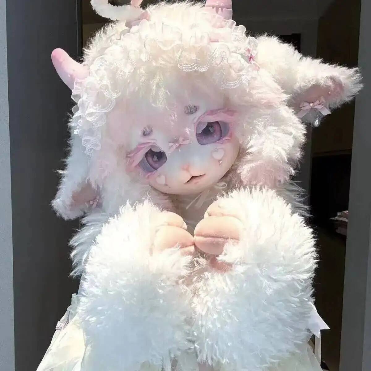 Anime Cosplay Mask - Topeng Kemono Domba Lucu Buatan Tangan,