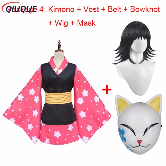 Anime Cosplay Mask - Kostum Cosplay Makomo Seragam Kimono Masker