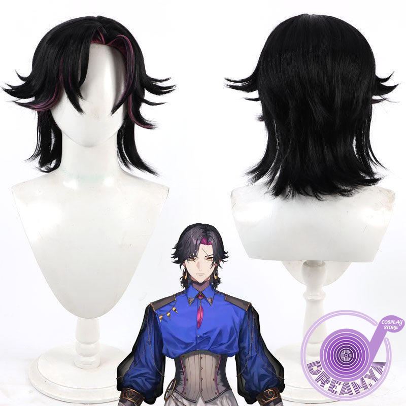 Cosplay Anime Black Hair - Wig Cosplay Vezalius Bandage Vtuber Rambut