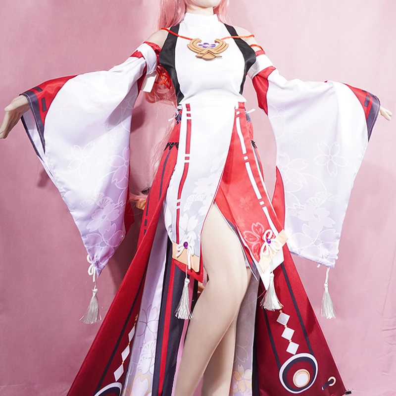 Cosplay Anime Yae Miko - Yae Miko kostum Cosplay, seragam benturan,