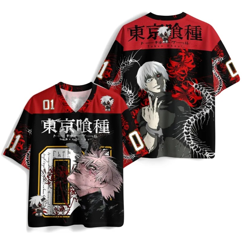 Anime Cosplay Tokyo Ghoul - Kaos Jersey Anime Tokyo Ghoul Kaneki