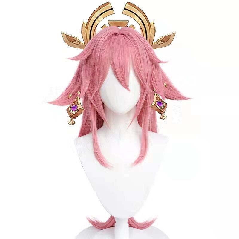 Cosplay Anime Yae Miko - Wig Cosplay Genshin Impact Yae Miko