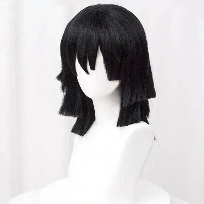Wig Cosplay Iguro Obanai Kuali - Cosplay Anime Black Hair ulasan dan harga