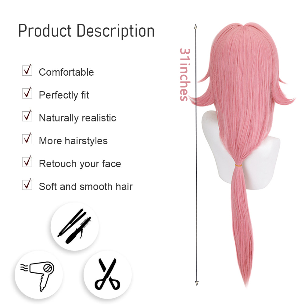 Wig Cosplay Yae Miko Wig Sinte - Cosplay Anime Yae Miko ulasan dan harga
