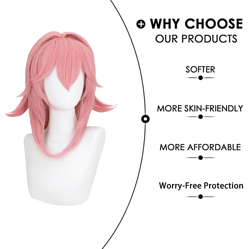 Yae Miko 1:1 Wig Cosplay Resto - Cosplay Anime Yae Miko ulasan dan harga
