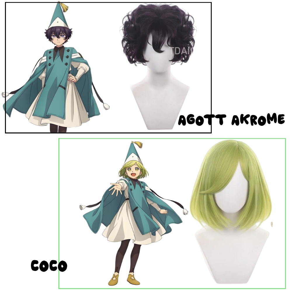 Wig Cosplay Topi Penyihir Atel - Cosplay Anime Black Hair ulasan dan harga