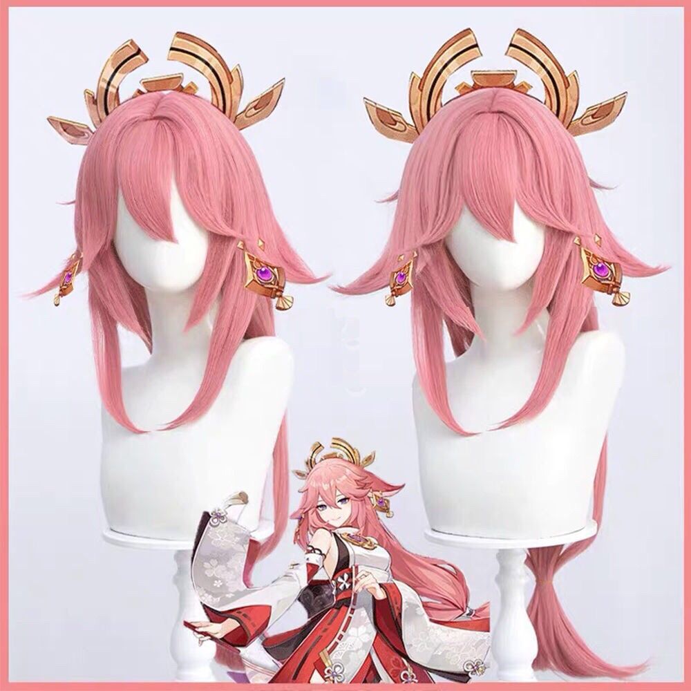 Wig Cosplay Genshin Impact Yae - Cosplay Anime Yae Miko ulasan dan harga