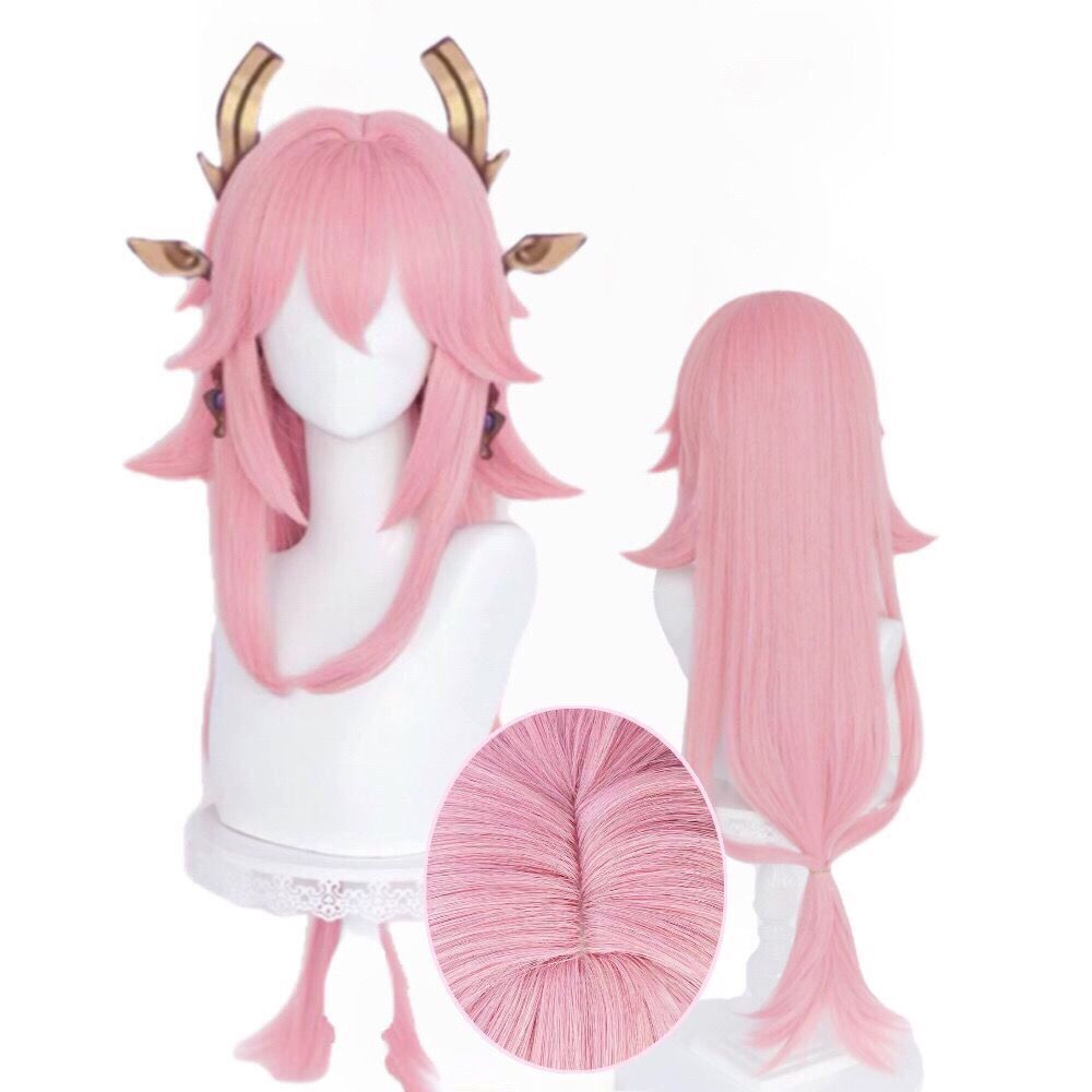 Wig Cosplay Genshin Impact Yae - Cosplay Anime Yae Miko ulasan dan harga