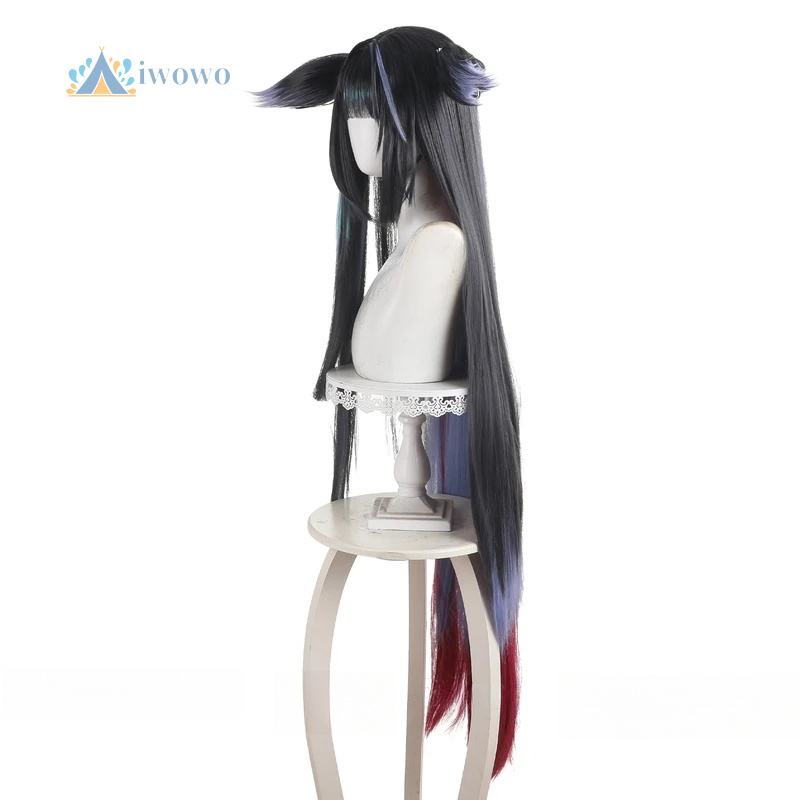Wig Cosplay Arknights Mio Ramb - Cosplay Anime Black Hair ulasan dan harga