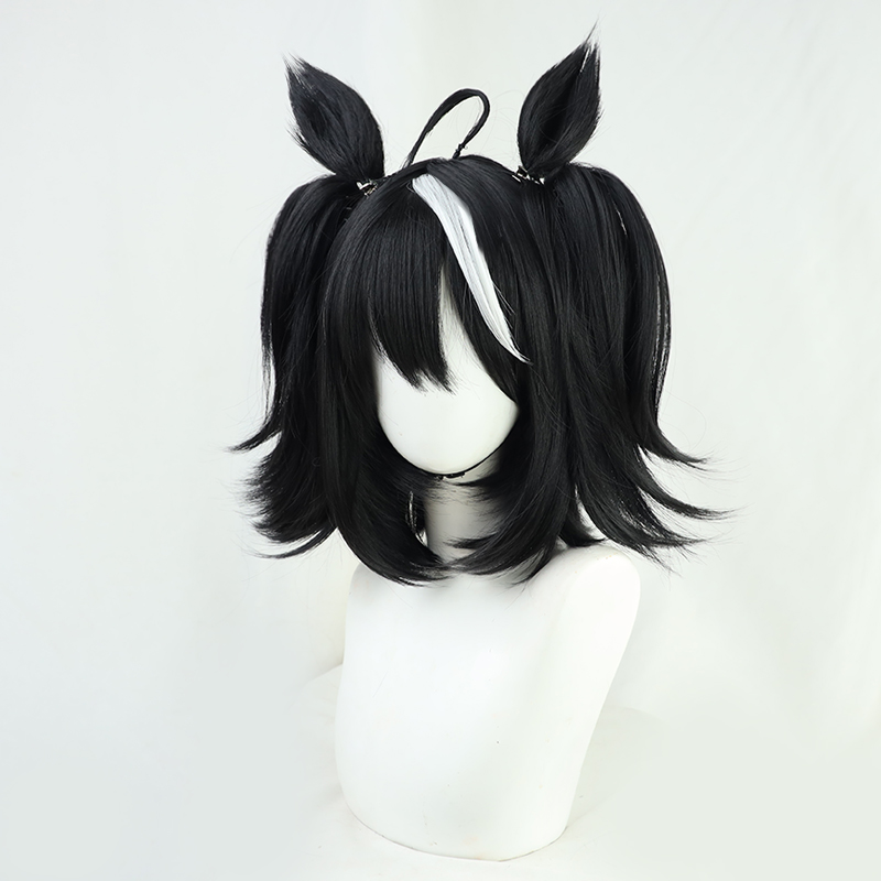 Wig Cosplay Hitam Anime Uma Mu - Cosplay Anime Black Hair ulasan dan harga