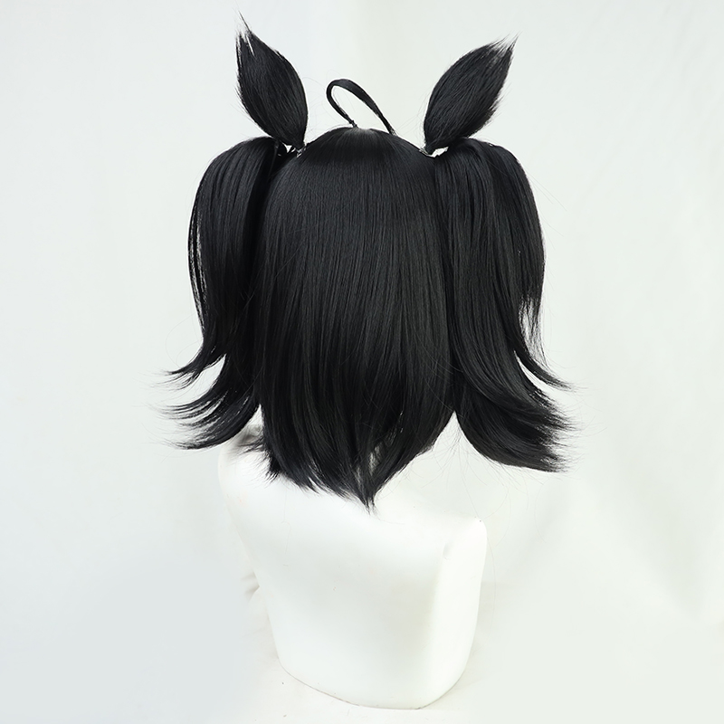 Wig Cosplay Hitam Anime Uma Mu - Cosplay Anime Black Hair ulasan dan harga
